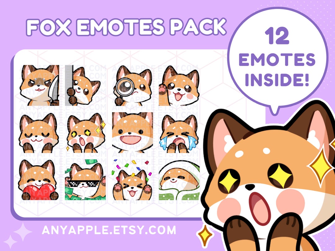 KAWAII FOX Big Pack Twitch and Discord Streamer Emotes -  Portugal