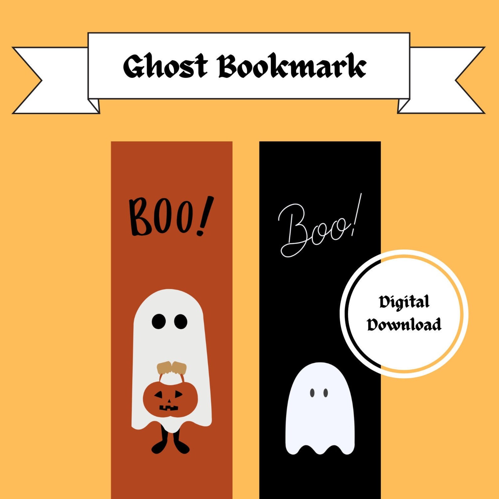 Ghost Bookmark Halloween PDF/JPEG - Etsy