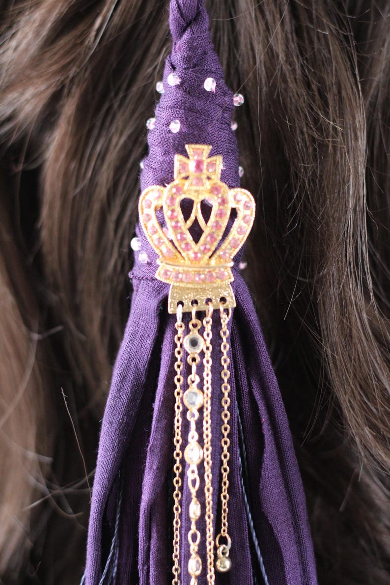 Boho Lila Hästsvans Hårinpackning: Häxig Dreadlock-accessoar bild 4