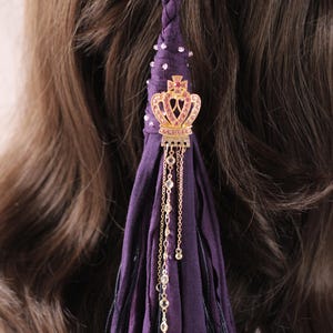 Boho Lila Hästsvans Hårinpackning: Häxig Dreadlock-accessoar bild 5