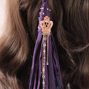 Boho Lila Hästsvans Hårinpackning: Häxig Dreadlock-accessoar bild 6