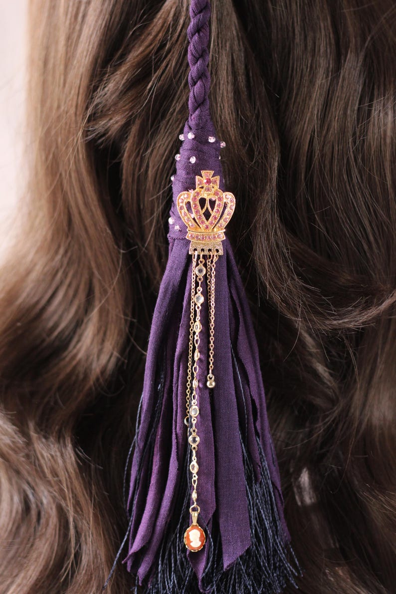 Boho Lila Hästsvans Hårinpackning: Häxig Dreadlock-accessoar bild 6