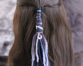 Moon Charm Dreadlock Hair Wrap: Witchy Boho Hair Accessory