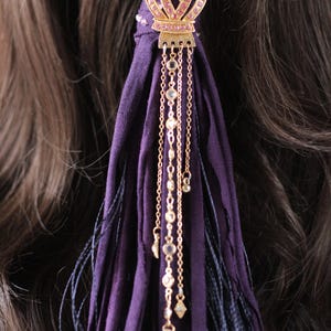 Boho Lila Hästsvans Hårinpackning: Häxig Dreadlock-accessoar bild 2