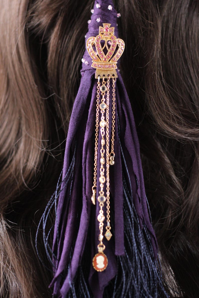 Boho Lila Hästsvans Hårinpackning: Häxig Dreadlock-accessoar bild 2