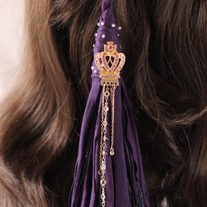 Boho Lila Hästsvans Hårinpackning: Häxig Dreadlock-accessoar bild 1