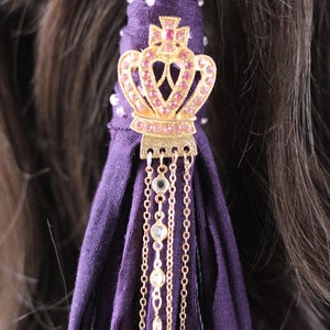 Boho Lila Hästsvans Hårinpackning: Häxig Dreadlock-accessoar bild 3