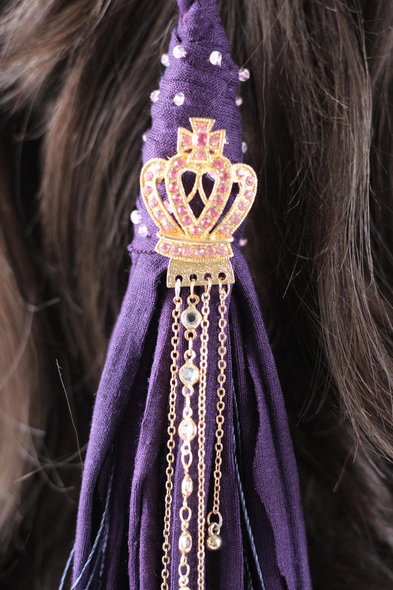 Boho Lila Hästsvans Hårinpackning: Häxig Dreadlock-accessoar bild 3