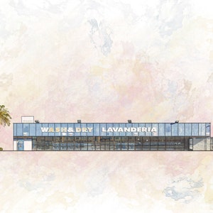 Lavanderia (Laundromat)  - Commercial - Los Angeles, Architecture Art Print