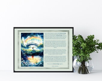 Rainbow Bridge Printable Poem Pet Loss Poetry Memorial Gift for ...