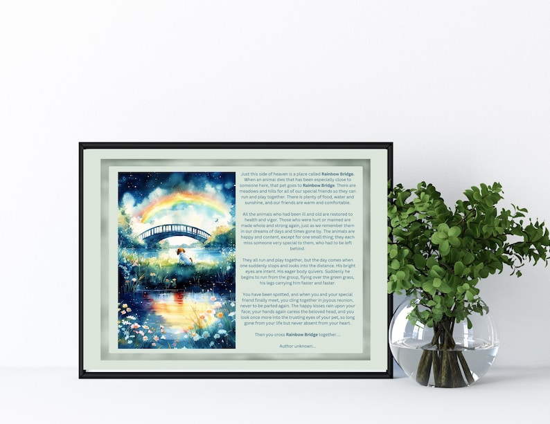 Rainbow Bridge Poem Printable - Etsy