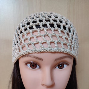 Sparkle ecru skull hat, disco hat, Juliet mesh hat, retro hat, 70s hat, crocheted party cap for girls and women