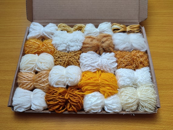 Mixed Pack of Cream, Yellow, White and Mustard Yarn Bundles