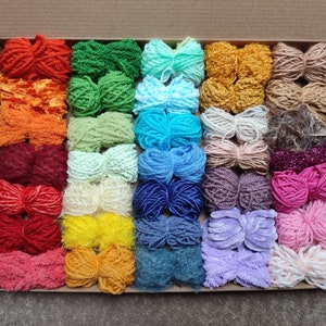 Mixed creative pack of assorted colours 35 yarn bundles. Various weights, types and textures. For weaving and much more