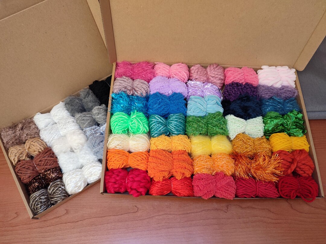 Wool Thread Bundle Custom Yarn Bundles Pack: Choose Your 4 Colours, Mixed Weights Textures ...