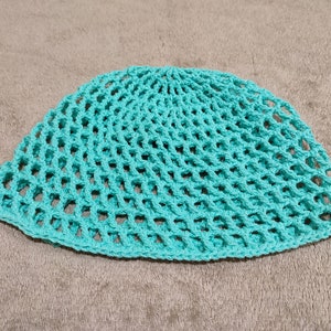 Sparkle hat, mint green skull hat, mesh hat, retro hat, 70s hat, crocheted party cap, disco hat