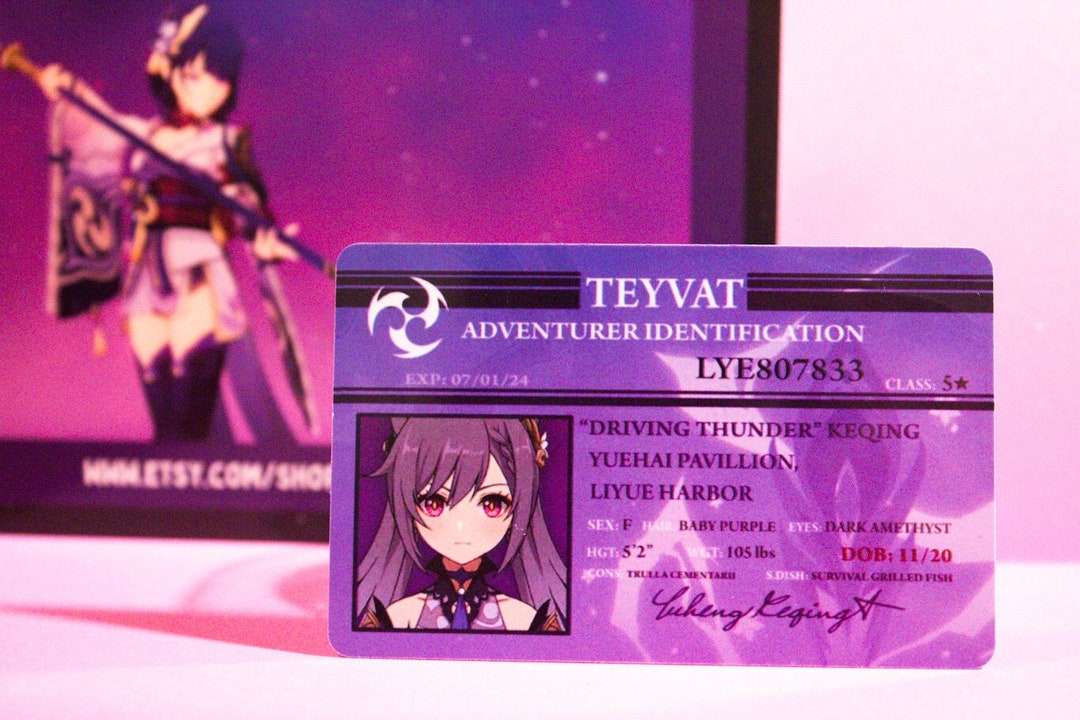 Genshin Impact Keqing Genshin Adventurer Card Genshin Passport ID