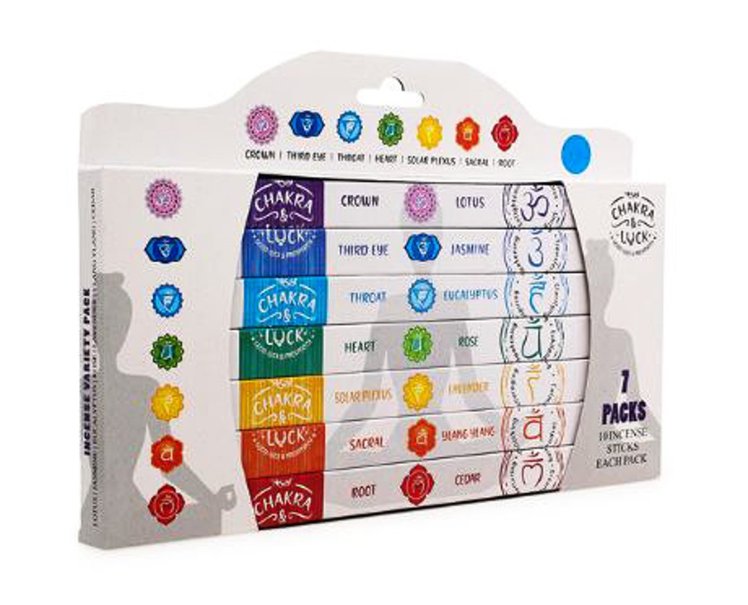 7 Chakras Incense Variety Pack Balance Chakras & Cleanse Aura