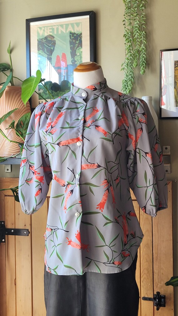 Authentic 1970s blouse - vintage 70s floral butto… - image 5
