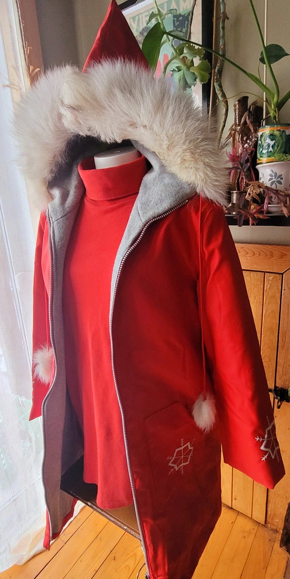 Vintage 1970s Red Eskimo Jacket Hand Embroidered Snowflakes Retro Hooded Fur Jacket Oversized YKK Zipper Wool Lined Mojo - Etsy Vintage 1970s Red Eskimo Jacket Hand Embroidered Snowflakes Retro Hooded Fur Jacket Oversized YKK Zipper Wool Lined Mojo - Etsy