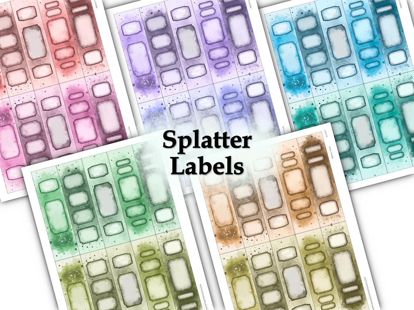Splatter Labels - DI-10277 - Printable Digital Download - Etsy