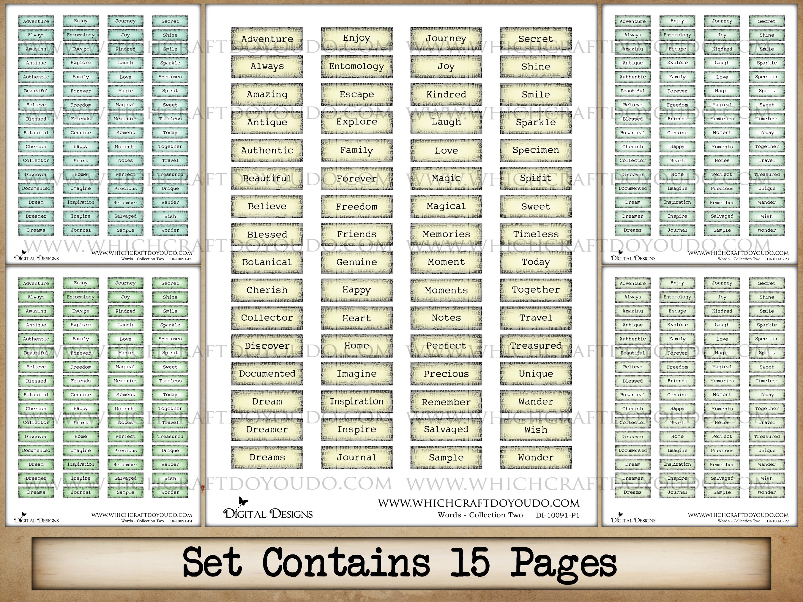 Words - Collection Two - DI-10091 - Printable Digital Download - Etsy