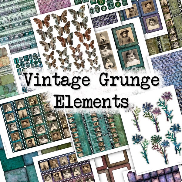 Vintage Grunge - Elements - DI-10251 - Printable Digital Download
