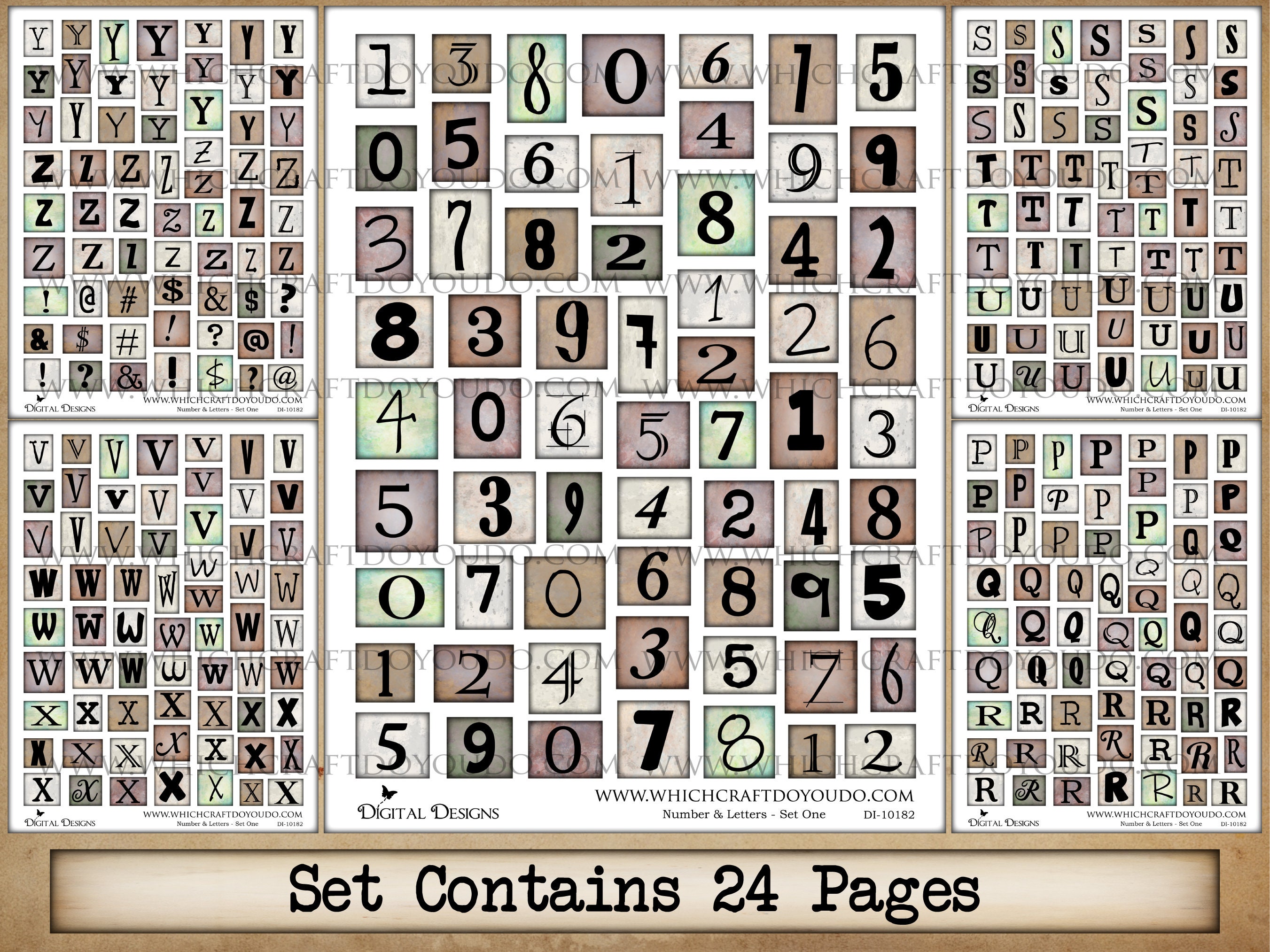 Number & Letters - Set One - DI-10182 - Printable Digital Download - Etsy