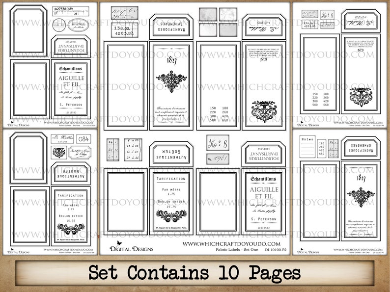 Fabric Labels - Set One - DI-10100 - Printable Digital Download - Etsy