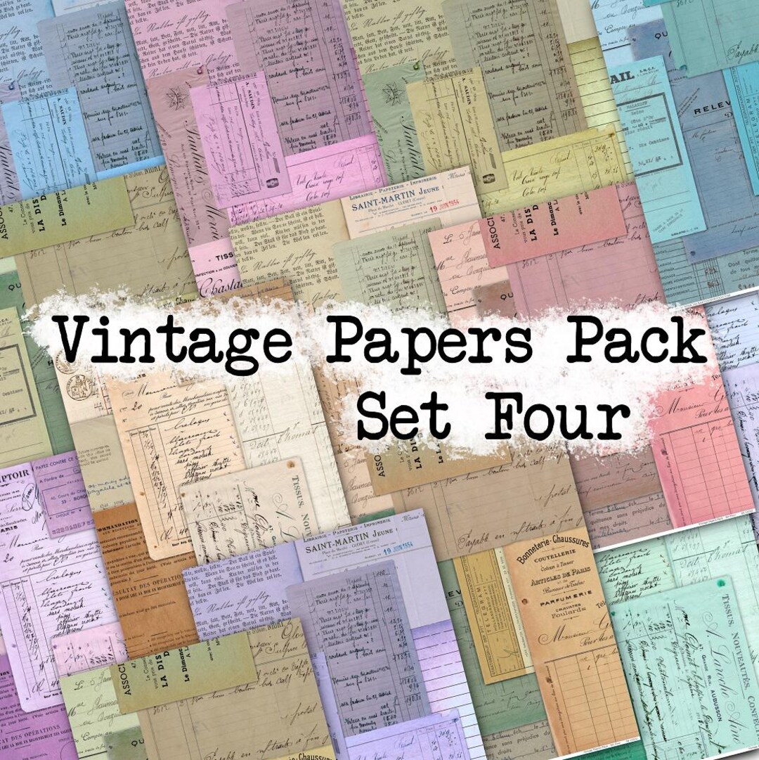 Paper Di Vintage Papers Pack - Set Four - DI-10222 - Printable Digital Download ...