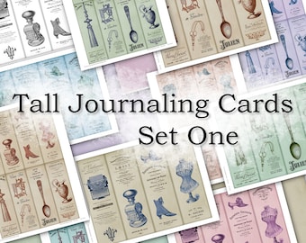 Tall Journaling Cards - Set One - DI-10246 - Printable Digital Download