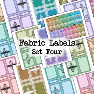 Stoffen labels - set vier - DI-10279 - afdrukbare digitale download