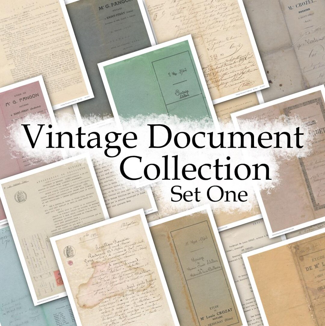 Vintage Document Collection - Set One - DI-10235 - Printable Digital ...