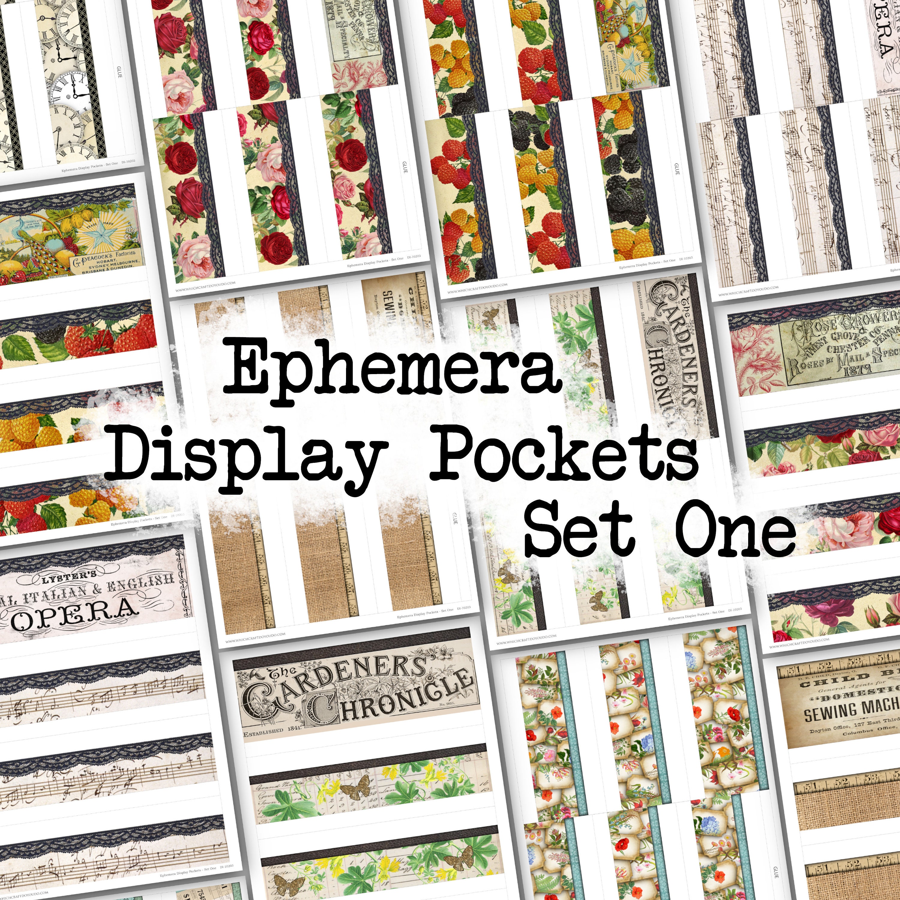 Ephemera Display Pockets - Set One - DI-10203 - Printable Digital ...