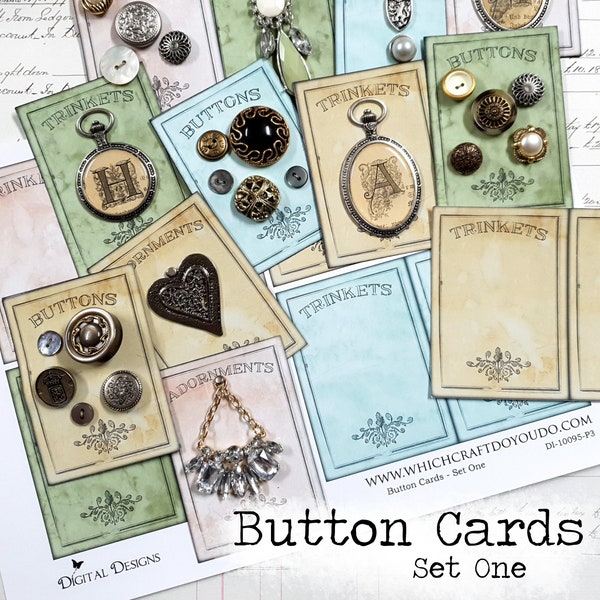 Button Karten Set One - DI-10095 - Printable Digital Download