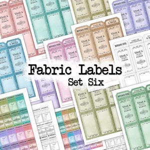 Stoffen labels - set zes - DI-10289 - afdrukbare digitale download