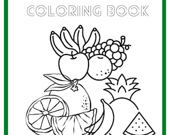 Livro de prática de escrita do alfabeto: tema de frutas (download digital)