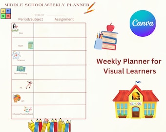 Planejador Visual para Estudantes com TDAH e Autismo: Download Digital Semanal