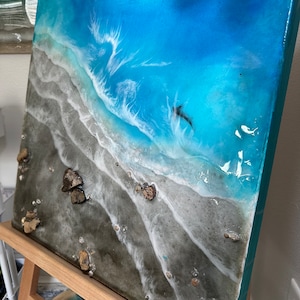 Resin Art, Ocean Waves, Ocean Art, Ocean Painting, Ocean Resin Painting, Wall Decor, Resin Ocean, Original Artwork, Resin Painting, 3D Art