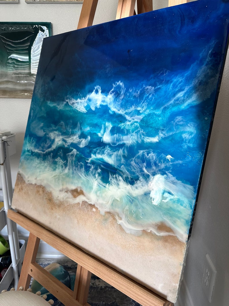 Resin Art Ocean Waves Ocean Art Ocean Painting Ocean Resin Etsy