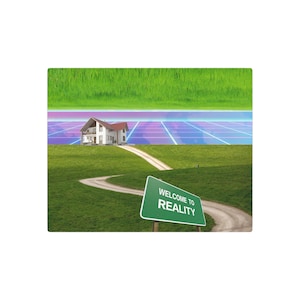Summerween The In-Between Liminal Space Art Welcome To Reality Digital Landscape Vaporwave Surreal House Grid Sky Metal Print Decor