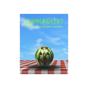 Summerween The In-Between Liminal Space Art Jack-O-Melon Gravity Falls Quote Metal Print Watermelon Summer Halloween Decoration Sign