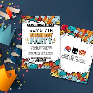 Superhero Birthday Invitation