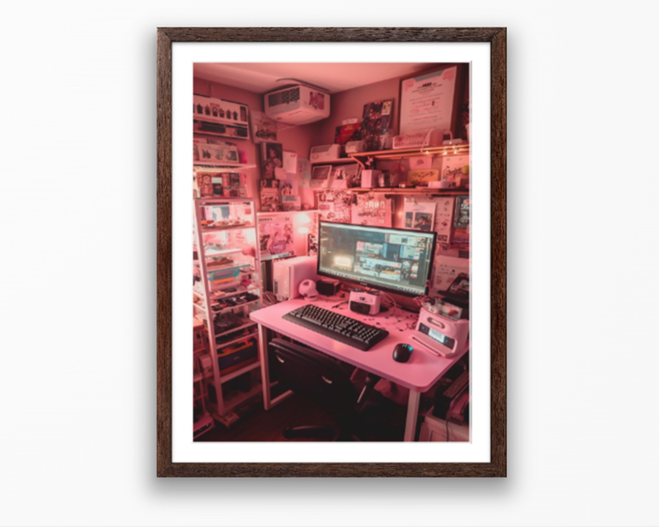 Girl Gamer Computer Setup Gamer Girl Wall Art Etsy