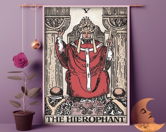The Hierophant - V - Rider Waite Smith Tarot Card Posters