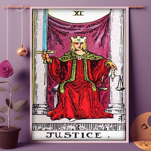 Justice - XI - Rider Waite Smith Tarot Card Posters
