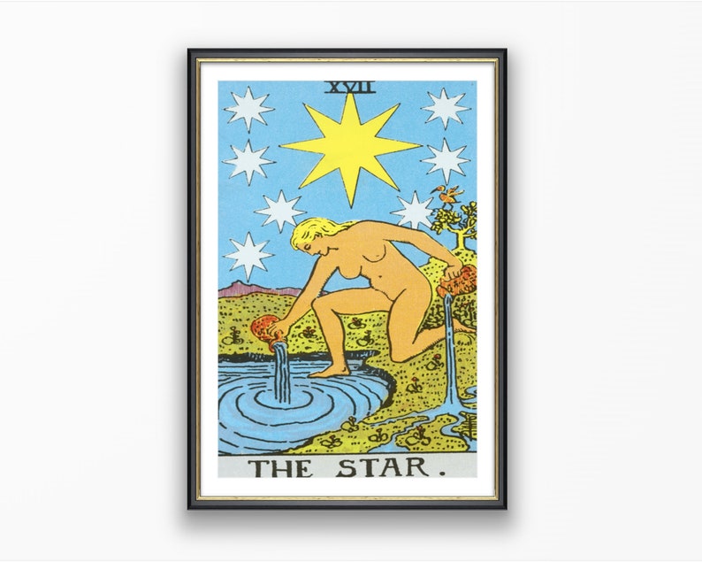 the-star-xvii-rider-waite-smith-tarot-card-posters-etsy