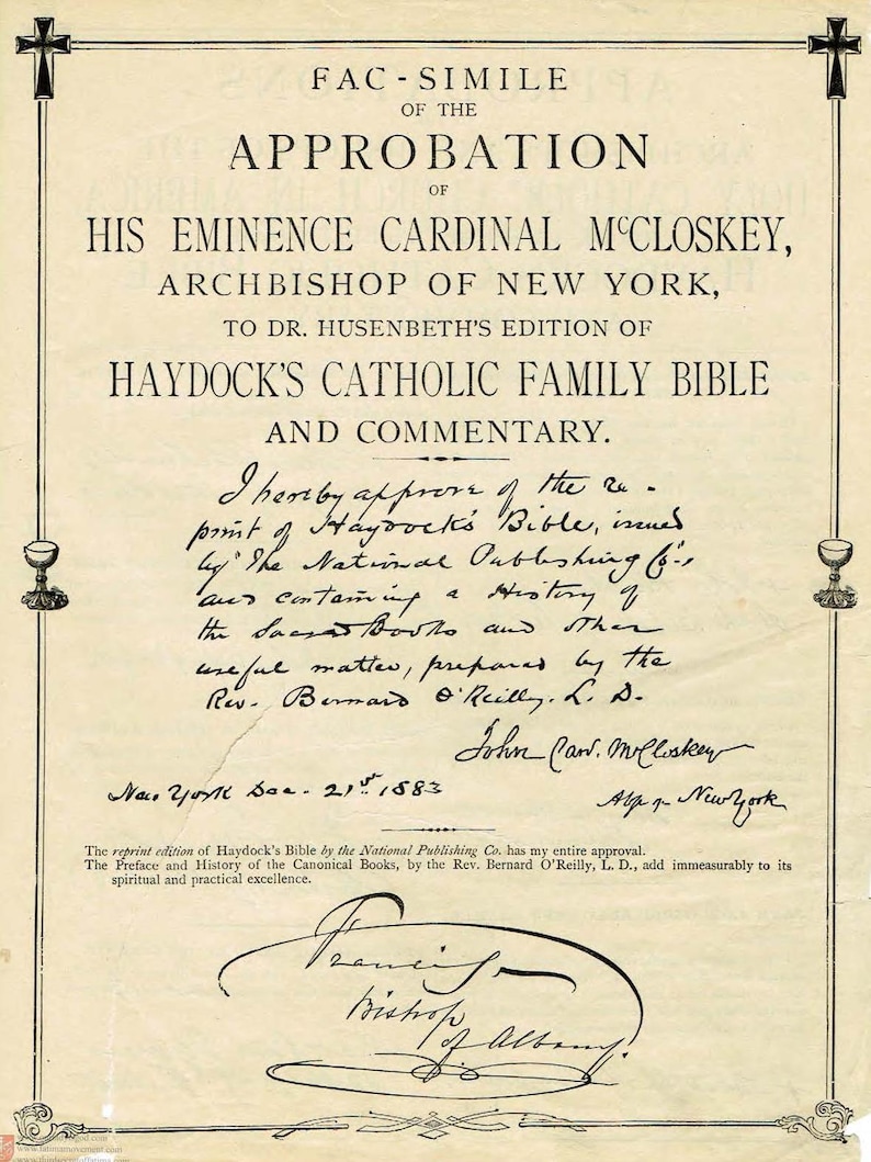1883 Haydock Douay-rheims Bible Translated From the Latin Vulgate ...