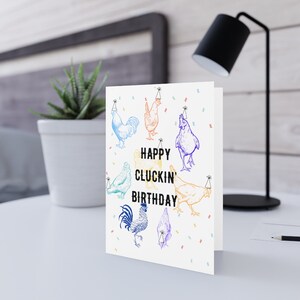 Happy cluckin birthday pun Folded Greeting Cards