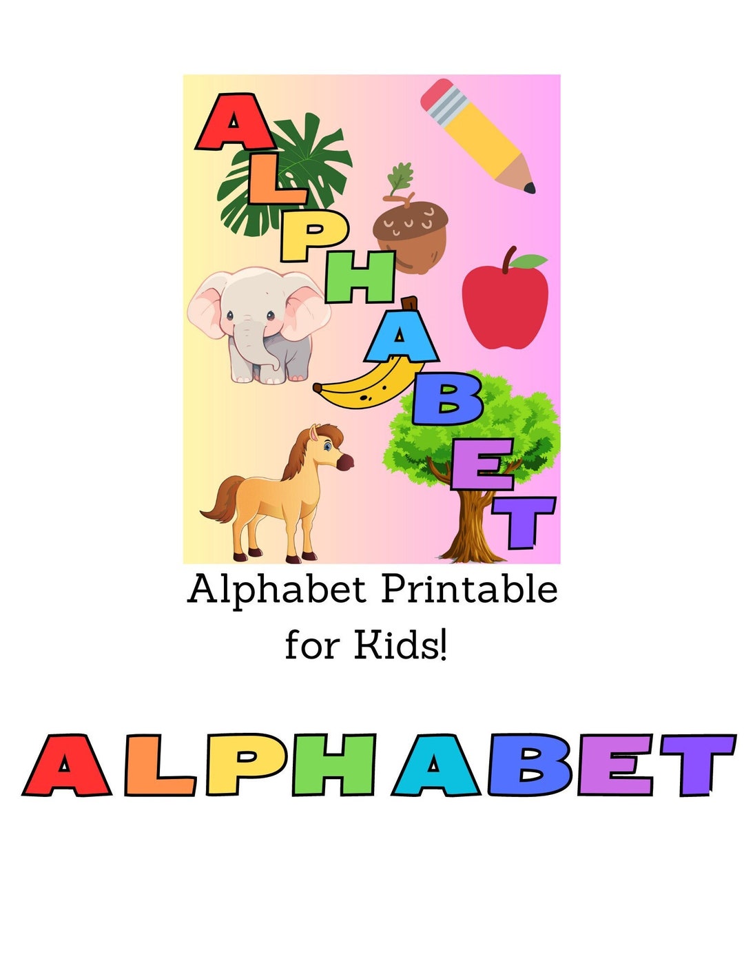 Alphabet Printable Worksheet for Kids Learning Workbook Fun